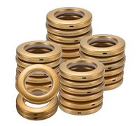 sourcing map 50pcs Curtain Grommets, 1-5/7"(42 mm) ID Window Curtain Panels Eyelet Rings Low-Noise Sliding Roman Curtain Hardware Clip Rings for Window Bathroom Bedroom Curtain Rod, Sand Gold