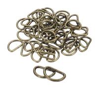 sourcing map 50pcs D Ring 3/4" (20mm) Metal Electroplate D-Shape Buckle Clips Multi-Purpose Buckle Strap Sewing Accessories for Dog Collars Backpacks Webbing Strap, Bronze