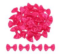 sourcing map 50pcs Dark Pink Bow Ties 1.5"x1" Mini Bowknot for Crafting Little Satin Bows Bulk