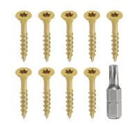 sourcing map 50pcs Deck Screws #8 x 1-1/4" Torx Exterior Wood Screws Rust Resistant Epoxy Coating Outdoor Decking Nails with T25 Star Drive Bit, for Decks Fences Machinery Ship