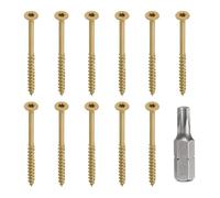 sourcing map 50pcs Deck Screws #9 x 2-1/2" Torx Exterior Wood Screws Rust Resistant Epoxy Coating Outdoor Decking Nails with T25 Star Drive Bit, for Decks Fences Machinery Ship