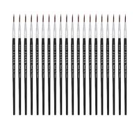 sourcing map 50pcs Detail Paint Brushes 14mm Pointed Tip 165mm Length Nylon Hair Miniature Painting Brush for Watercolor Oil Acrylic Painting(000#), Black