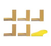 sourcing map 50pcs Detail Sander Paper Kit 80/120/180/240/400 Grits 3.5" x 1.2" Micro Mini Hand Sanding Papers Sheets Wet Dry Sandpapers with 1pcs Hook & Loop Finger Sanding Block Tool