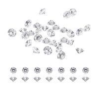 sourcing map 50Pcs Diamond Decoration Cubic Zirconia, 3A CZ Stones 3.5mm Loose Gemstone Fake Diamonds Round Cut Vase Fillers Gems Pointed Back for Jewelry Making DIY Earrings Necklace, Clear