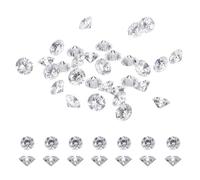 sourcing map 50Pcs Diamond Decoration Cubic Zirconia, 3A CZ Stones 4.0mm Loose Gemstone Fake Diamonds Round Cut Vase Fillers Gems Pointed Back for Jewelry Making DIY Earrings Necklace, Clear