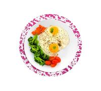 sourcing map 50pcs Disposable Placemats, 6.3 Inch Foil Metallic Place Mats Mesh Pressed Table Doilies, Table Centerpiece Decor for Wedding Party, Rose Red