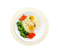 sourcing map 50pcs Disposable Placemats, 6.3 Inch Foil Metallic Place Mats Mesh Pressed Table Doilies, Table Centerpiece Decor for Wedding Party, Star Golden