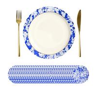 sourcing map 50Pcs Disposable Round Placemats, 33cm Chargers Place Mats Metallic Thin Mesh Table Mates Pressed Foil Table Doilies for Dining Table Wedding Birthday Party Home Decor, Rose Gold