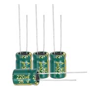 sourcing map 50Pcs Electrolytic Capacitor High Frequency 220UF 25V with Aluminum Radial Leads 8 x 12mm High Ripple Current Low Impedance