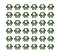 sourcing map 50pcs Enamel Flower Bead Caps, Alloy Vintage Floral Loose Spacer Beads End Caps 6mm six-Petal for Jewelry Making Necklace Bracelet DIY Crafts, Green