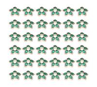 sourcing map 50pcs Enamel Flower Bead Caps, Alloy Vintage Floral Loose Spacer Beads End Caps Five-Petal Pointed for Jewelry Making Necklace Bracelet DIY Crafts, Green