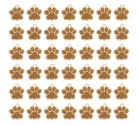sourcing map 50Pcs Enamel Paw Print Charm, Cat Dog Paw Print Charm Alloy Animal Footprint Pendant Beads with Glitter Powder for Necklace Earrings DIY Jewelry Making, Yellow/Gold