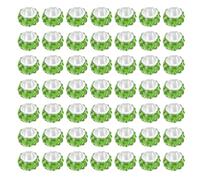 sourcing map 50Pcs European Large Hole Beads, Rhinestone Big Hole Rondelle Spacer Beads for DIY Bracelets Jewelry Making, Fruit Green
