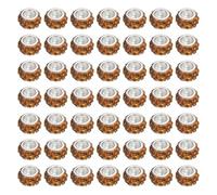 sourcing map 50Pcs European Large Hole Beads, Rhinestone Big Hole Rondelle Spacer Beads for DIY Bracelets Jewelry Making, Golden Yellow