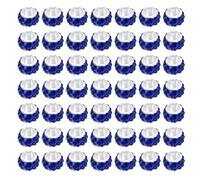sourcing map 50Pcs European Large Hole Beads, Rhinestone Big Hole Rondelle Spacer Beads for DIY Bracelets Jewelry Making, Deep Blue
