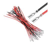 sourcing map 50Pcs Female Spade Crimp Terminal with Insulating Sleeve 2.8mm, Female Spade Quick Connector Assortment Kit with 15cm Wires, Flame Retardant Cover