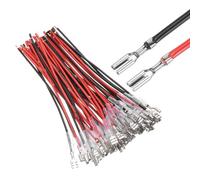 sourcing map 50Pcs Female Spade Crimp Terminal with Insulating Sleeve 6.30mm, Female Spade Quick Connector Assortment Kit with 15cm Wires, Flame Retardant Cover