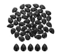 sourcing map 50PCS Flat Back Acrylic Teardrop Gems 13x18mm Artificial Rhinestones for DIY Crafts Bead Wedding Party Face Painting Jewelry Making Black