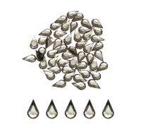 sourcing map 50PCS Flat Back Acrylic Teardrop Gems 6x10mm Artificial Rhinestones for DIY Crafts Bead Wedding Party Face Painting Jewelry Making Deep Gray