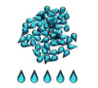 sourcing map 50PCS Flat Back Acrylic Teardrop Gems 6x10mm Artificial Rhinestones for DIY Crafts Bead Wedding Party Face Painting Jewelry Making Lake Blue
