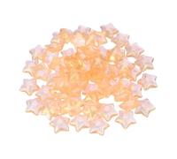 sourcing map 50Pcs Flat Back Star Resin Charm, Glitter Star Charm Mini Bulk Beads Embellishments for DIY Crafts Hair Clips, Photo Frames, Phone Cases, Scrapbooking Decor, Orange