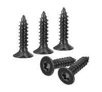 sourcing map 50Pcs Flat Head Torx Screws, M5 x 20mm 304 Stainless Steel Countersunk Self Tapping Anti-Theft Wood Screws Tamper Resistant Screws Fit T25 Bit for Wood, Fence, Decking (Black)