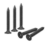 sourcing map 50Pcs Flat Head Torx Screws, M5 x 40mm 304 Stainless Steel Countersunk Self Tapping Anti-Theft Wood Screws Tamper Resistant Screws Fit T25 Bit for Wood, Fence, Decking (Black)