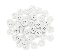 sourcing map 50pcs Flower Resin Sewing Buttons 11.5mm 4 Hole Resin Sewing Decorative Buttons Cute Flower Shape Buttons for Crafts Cardigan Clothes Shirts DIY, White