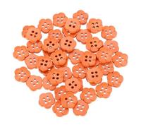 sourcing map 50pcs Flower Resin Sewing Buttons 11.5mm 4 Hole Resin Sewing Decorative Buttons Cute Flower Shape Buttons for Crafts Cardigan Clothes Shirts DIY, Orange