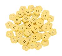 sourcing map 50pcs Flower Resin Sewing Buttons 18mm 4 Hole Resin Sewing Decorative Buttons Cute Flower Shape Buttons for Crafts Cardigan Clothes Shirts DIY, Yellow