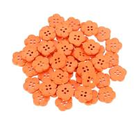 sourcing map 50pcs Flower Resin Sewing Buttons 18mm 4 Hole Resin Sewing Decorative Buttons Cute Flower Shape Buttons for Crafts Cardigan Clothes Shirts DIY, Orange