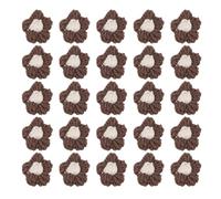 sourcing map 50pcs Flower Sew On Patches, Crochet Floral Petals Handmade Crochet Flowers Appliques Embellishments for DIY Hair Clothes Wedding Party Craft, Brown and Coffee