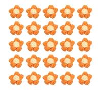 sourcing map 50pcs Flower Sew On Patches, Crochet Floral Petals Handmade Crochet Flowers Appliques Embellishments for DIY Hair Clothes Wedding Party Craft, Orange and Yellow