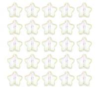 sourcing map 50Pcs Glass Crystal Beads, 8mm Frosted Star Shaped Charm Pendants Star Glass Spacer Beads for DIY Necklace Earrings Bracelets Crafts, Light Yellow