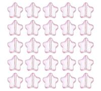 sourcing map 50Pcs Glass Crystal Beads, 8mm Frosted Star Shaped Charm Pendants Star Glass Spacer Beads for DIY Necklace Earrings Bracelets Crafts, Pink