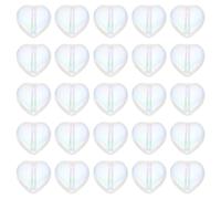 sourcing map 50Pcs Glass Crystal Beads, 8mm Heart Shaped Charm Pendants Heart Glass Spacer Beads for DIY Necklace Earrings Bracelets Crafts, AB Color