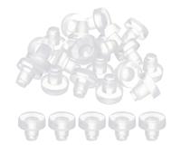 sourcing map 50Pcs Glass Table Top Bumpers with Stem, Clear Rubber Push in Bumpers for 6mm/0.24" Hole, PVC Rubber Grippers Table Spacers for Table Furniture Cabinet
