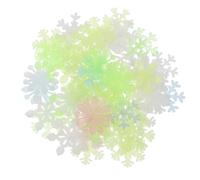 sourcing map 50pcs Glow in The Dark Snowflake Fluorescent Plastic Wall Stickers Adhesive Murals Decals for Home Art Ceiling Bedroom Wall Decorations, Mixed