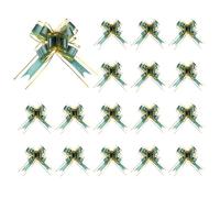 sourcing map 50pcs Green Pull Bows 5.9 Inches Wide Large Ribbon Gift Bows for Gift Wrapping Gift Baskets Decor Wedding Parties Birthday Florist Packaging and Decoration