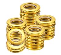Sourcing Map 50pcs Grommets, 1-5/7"(42 mm) ID Window Panels Eyelet Rings Low-Noise Sliding Roman Hardware Clip Rings for Bathroom Bedroom Curtain Rod, Bright Gold