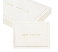 sourcing map 50Pcs Happy Every Day Cards, 5.5" x 3.7" Single Panel Blank Cardstock Greeting Cards with Gold Foil Border for Wishes Gift Wedding Graduation Birthday DIY Craft Invitations, White