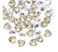sourcing map 50Pcs Heart Rhinestones, 12mm Pointed Back Heart Glass Rhinestone Gems Crystal for Jewelry Making Costume DIY Crafts, Brown