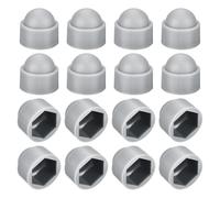 sourcing map 50pcs Hex Nut Cover, M12 Grey Plastic Dome Nut Protection Cap Hex Bolt Nut Covers for Hexagon Screws, Bolts