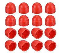 sourcing map 50pcs Hex Nut Cover, M8 Red Plastic Dome Nut Protection Cap Hex Bolt Nut Covers for Hexagon Screws, Bolts