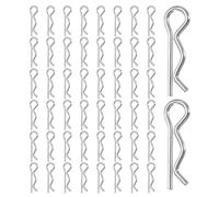 sourcing map 50pcs Hitch Pins Clips M1.6x28mm Cotter Pins Stainless Steel R Clips Spring Retaining for Trailer Locking Mowers Trucks RVs Machinery Heavy Duty Pin Locking Systems, Silver