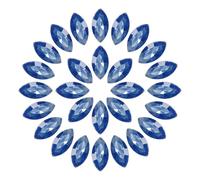 sourcing map 50Pcs Horse Eye Shape Rhinestones, 4 x 8 mm Point Back Rhinestone Beads for Jewelry Making Crafts Costume Crystal Embellishments, Blue
