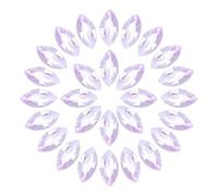 sourcing map 50Pcs Horse Eye Shape Rhinestones, 4 x 8 mm Point Back Rhinestone Beads for Jewelry Making Crafts Costume Crystal Embellishments, Light Purple
