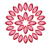 sourcing map 50Pcs Horse Eye Shape Rhinestones, 4 x 8 mm Point Back Rhinestone Beads for Jewelry Making Crafts Costume Crystal Embellishments, Red