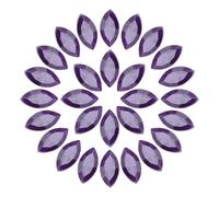 sourcing map 50Pcs Horse Eye Shape Rhinestones, 4 x 8 mm Point Back Rhinestone Beads for Jewelry Making Crafts Costume Crystal Embellishments, Violet