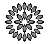 sourcing map 50Pcs Horse Eye Shape Rhinestones, 6 x 12 mm Point Back Rhinestone Beads for Jewelry Making Crafts Costume Crystal Embellishments, Black